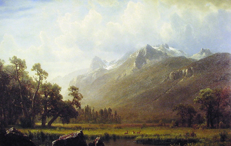 Albert Bierstadt Oil Painting The Sierras near Lake Tahoe - Click Image to Close